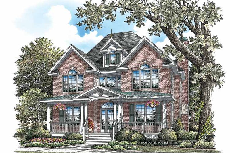 Home Plan - Exterior - Front Elevation 3 for Colonial House Plan #929-851 - 4 bed, 3.5 bath