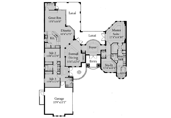 European Floor Plan - Main Floor Plan #115-116