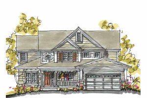 Exterior - Front Elevation 3 for Traditional House Plan #20-2232 - 4 bed, 2.5 bath