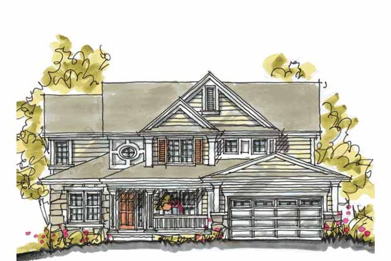 Home Plan - Exterior - Front Elevation 3 for Traditional House Plan #20-2232 - 4 bed, 2.5 bath