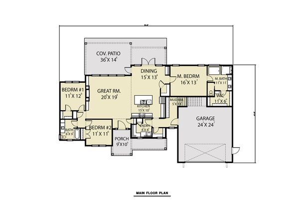 House Plan Design - Farmhouse Floor Plan - Main Floor Plan #1070-91