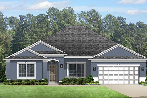 Exterior - Front Elevation 3 for Colonial House Plan #1058-124 - 3 bed, 2 bath