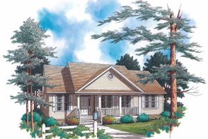 Country Exterior - Front Elevation Plan #48-799