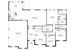 Floor Plan - Main Floor for Ranch House Plan #1060-298 - 3 bed, 2 bath