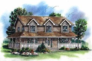Country Exterior - Front Elevation Plan #18-278