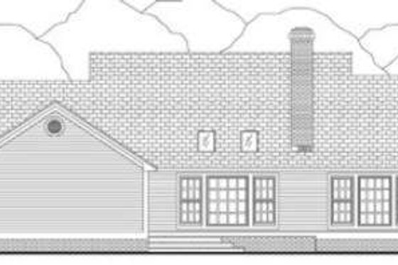 Exterior - Rear Elevation for Southern House Plan #406-208 - 3 bed, 2 bath