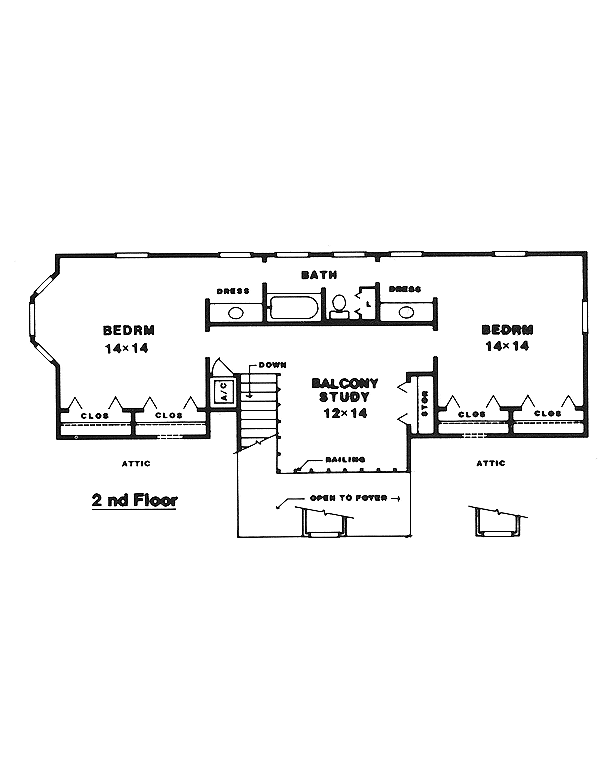 Home Plan - Country Floor Plan - Upper Floor Plan #14-207