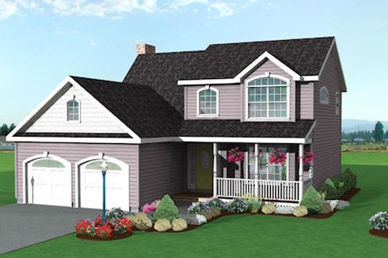 Exterior - Front Elevation for Traditional House Plan #75-129 - 3 bed, 2.5 bath