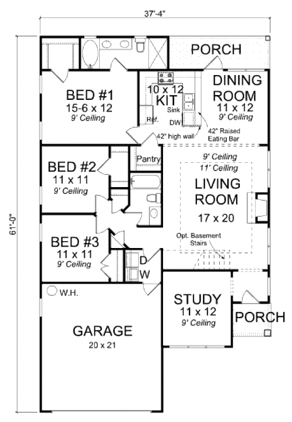 Traditional Floor Plan - Main Floor Plan #513-15