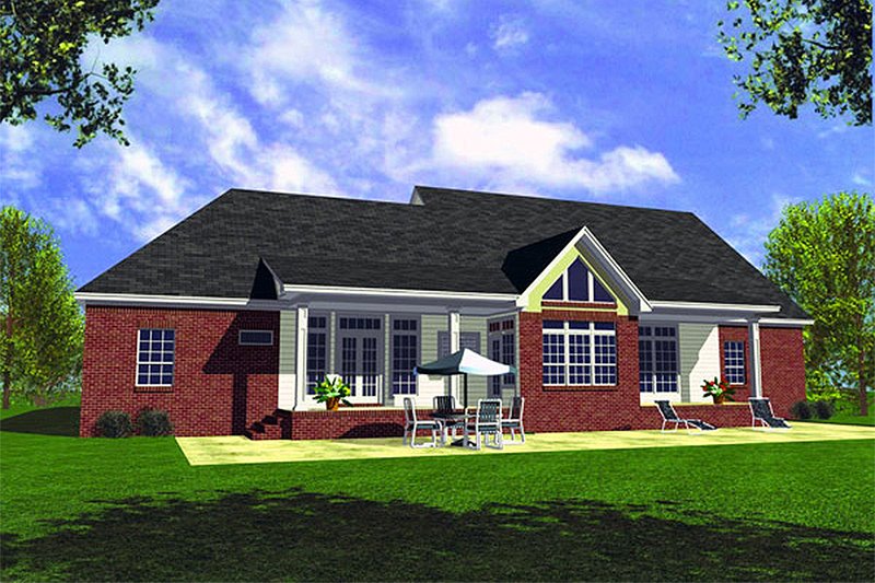 Dream House Plan - Exterior - Rear Elevation for Farmhouse House Plan #21-132 - 3 bed, 3 bath