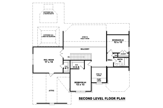 Floor Plan - Upper Floor for Traditional House Plan #81-970 - 4 bed, 3 bath