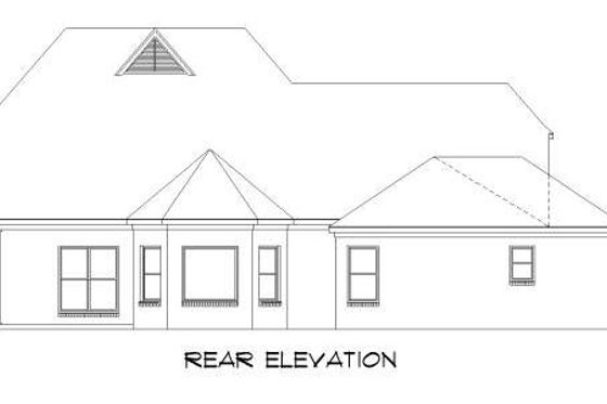 Exterior - Rear Elevation for European House Plan #424-101 - 3 bed, 2.5 bath