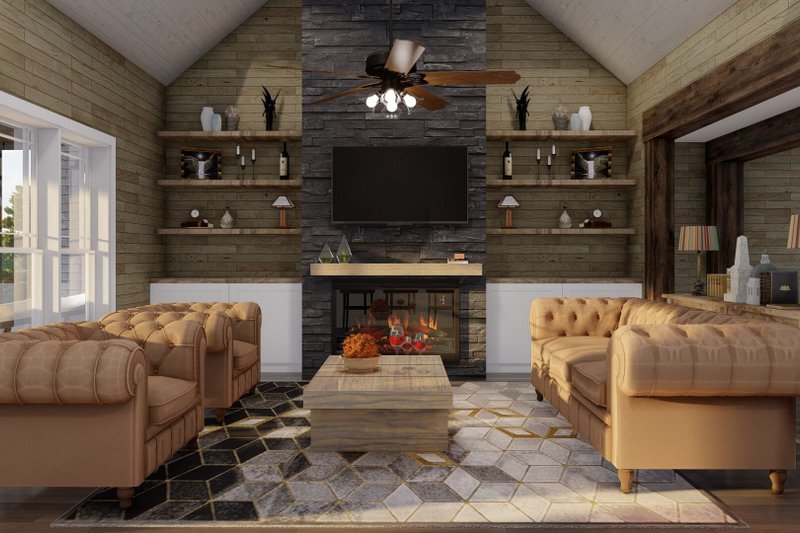 House Design - Interior - Family Room for European House Plan #17-2574 - 3 bed, 2.5 bath