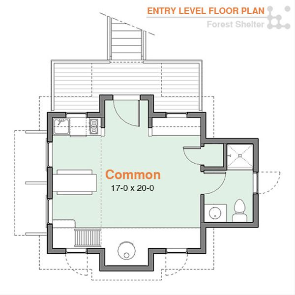 Cabin Floor Plan - Main Floor Plan #556-2
