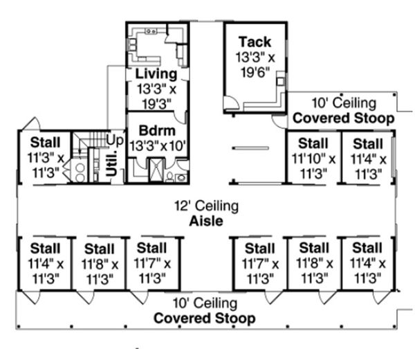 Country Floor Plan - Main Floor Plan #124-798