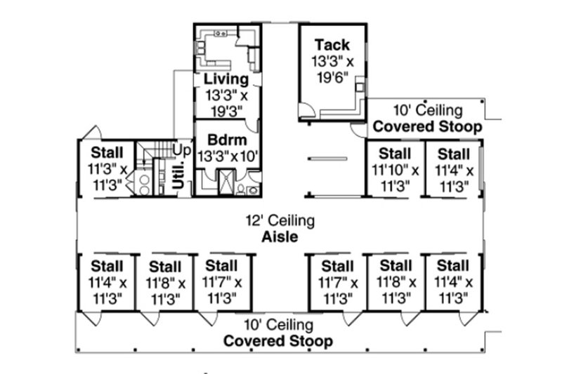 Home Plan - Floor Plan - Main Floor for Country House Plan #124-798 - 1 bed, 1 bath