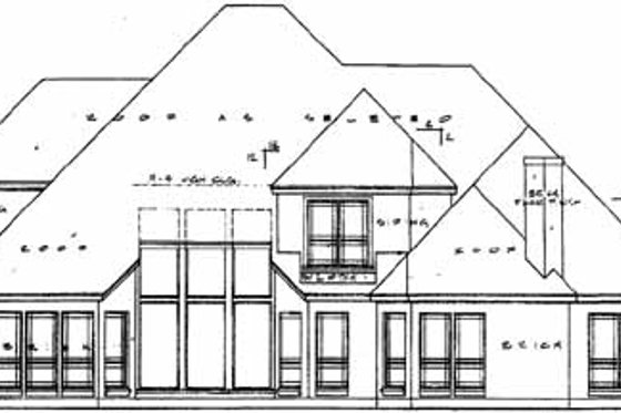 Exterior - Rear Elevation for European House Plan #40-183 - 3 bed, 2.5 bath