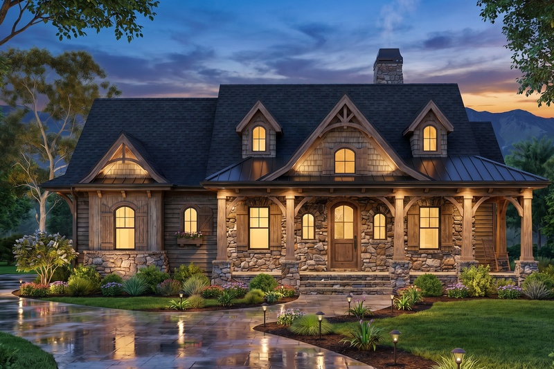 House Plan Design - Exterior - Front Elevation 3 for Traditional House Plan #54-705 - 3 bed, 2 bath