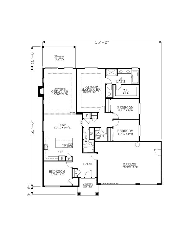Dream House Plan - Ranch Floor Plan - Main Floor Plan #53-683