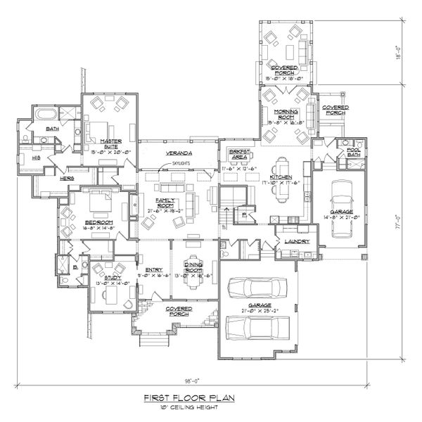 Contemporary Floor Plan - Main Floor Plan #1054-32