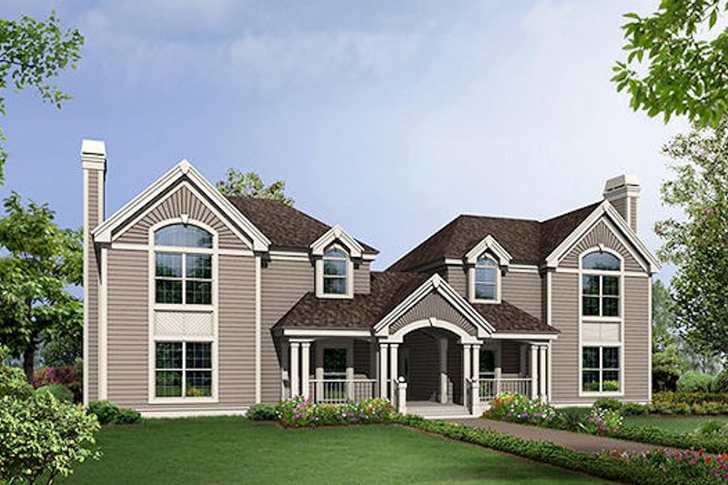 Dream House Plan - Traditional Exterior - Front Elevation Plan #57-568