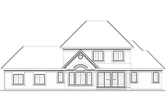 Exterior - Rear Elevation 1 for Traditional House Plan #23-831 - 4 bed, 3.5 bath