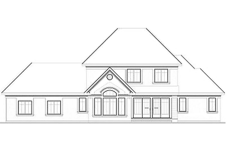 Home Plan - Exterior - Rear Elevation 1 for Traditional House Plan #23-831 - 4 bed, 3.5 bath