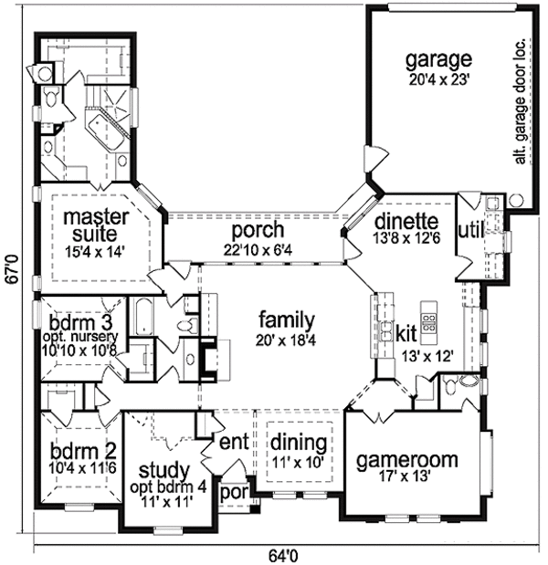 Home Plan - European Floor Plan - Main Floor Plan #84-249