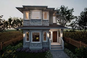 Exterior - Front Elevation 3 for Contemporary House Plan #1101-27 - 2 bed, 2.5 bath