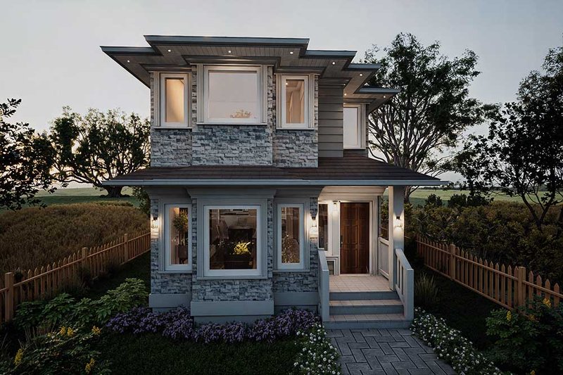 Architectural House Design - Exterior - Front Elevation 3 for Contemporary House Plan #1101-27 - 2 bed, 2.5 bath