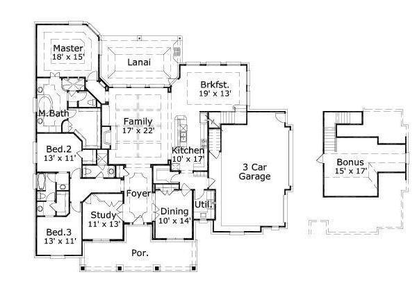 Ranch Floor Plan - Main Floor Plan #411-513