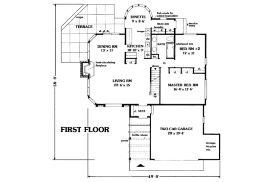 Floor Plan - Main Floor for Modern House Plan #314-162 - 5 bed, 2 bath