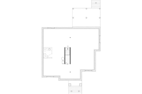 Floor Plan - Lower Floor for Modern House Plan #23-2890 - 1 bed, 1 bath