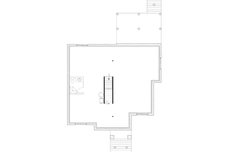 House Blueprint - Floor Plan - Lower Floor for Modern House Plan #23-2890 - 1 bed, 1 bath