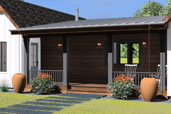 Exterior - Front Elevation 4 for Farmhouse House Plan #933-18 - 3 bed, 2 bath