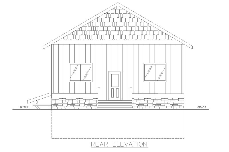 Home Plan - Exterior - Rear Elevation for Craftsman House Plan #117-1071 - 3 bed, 3 bath