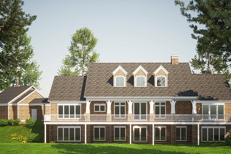 Architectural House Design - Exterior - Rear Elevation for European House Plan #17-2567 - 5 bed, 4.5 bath
