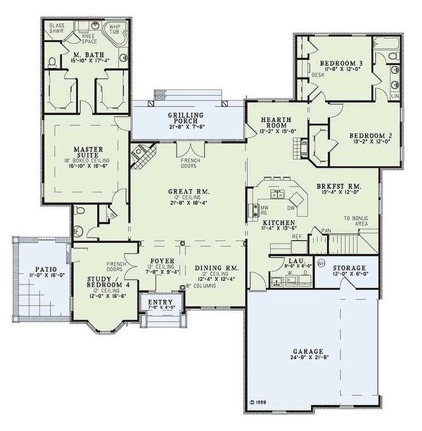 House Plan Design - European house plan with Traditional styling, floorplan