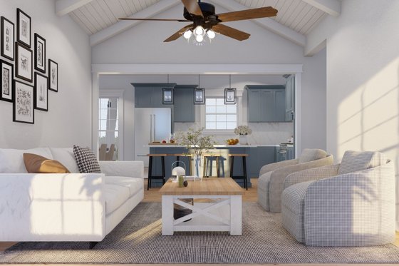 Interior - Family Room 1 for Cottage House Plan #923-325 - 3 bed, 2 bath