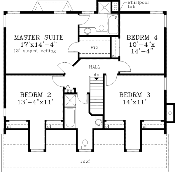 Dream House Plan - Southern Floor Plan - Upper Floor Plan #3-193