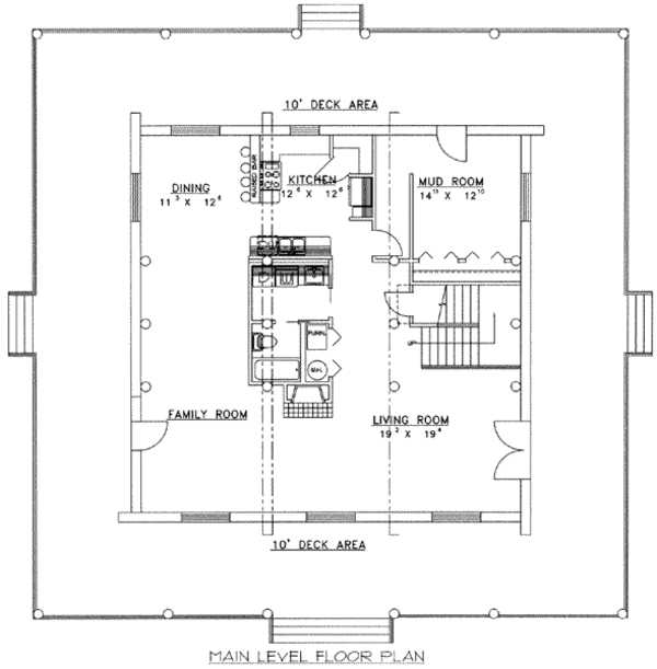 House Design - Log Floor Plan - Main Floor Plan #117-498