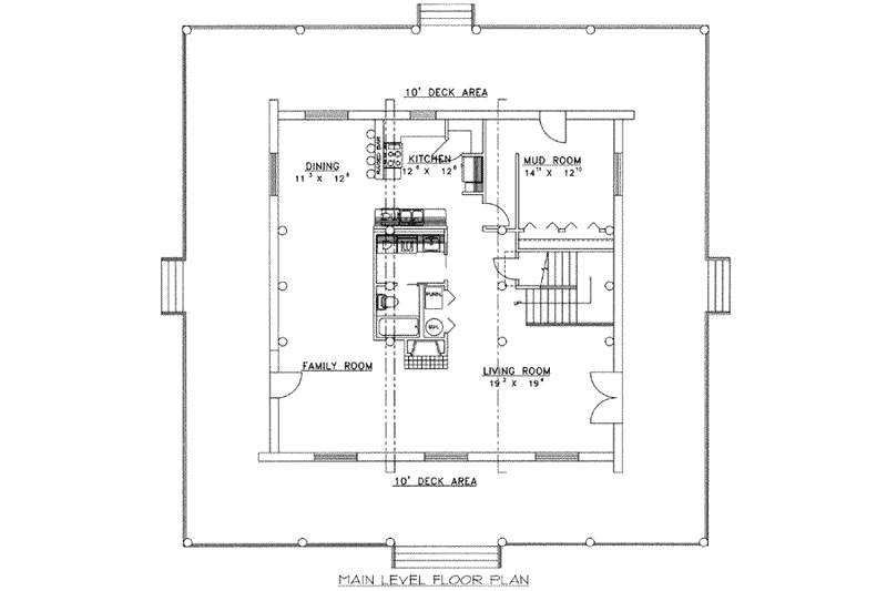 Home Plan - Floor Plan - Main Floor for Log House Plan #117-498 - 2 bed, 2 bath