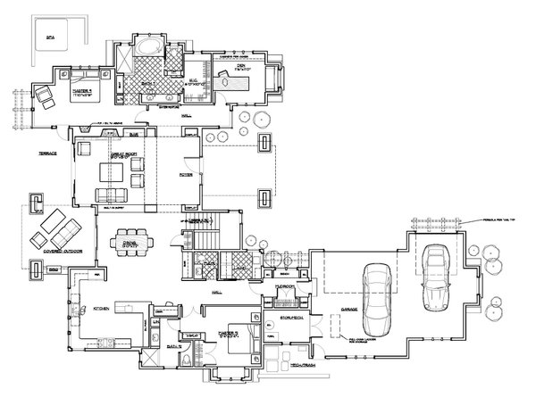 House Design - Craftsman Floor Plan - Main Floor Plan #892-7