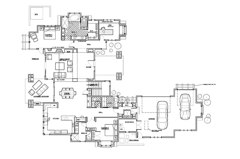 Architectural House Design - Floor Plan - Main Floor 1 for Craftsman House Plan #892-7 - 4 bed, 3.5 bath