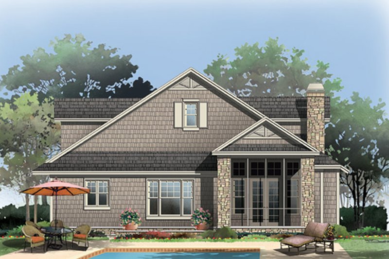 Architectural House Design - Exterior - Rear Elevation 1 for Bungalow House Plan #929-38 - 3 bed, 2.5 bath