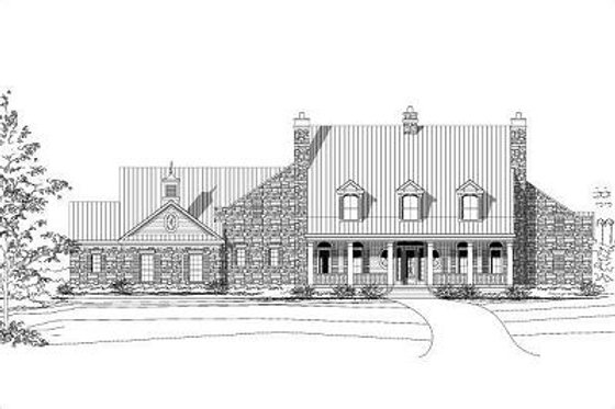 Exterior - Front Elevation for European House Plan #411-511 - 4 bed, 3.5 bath