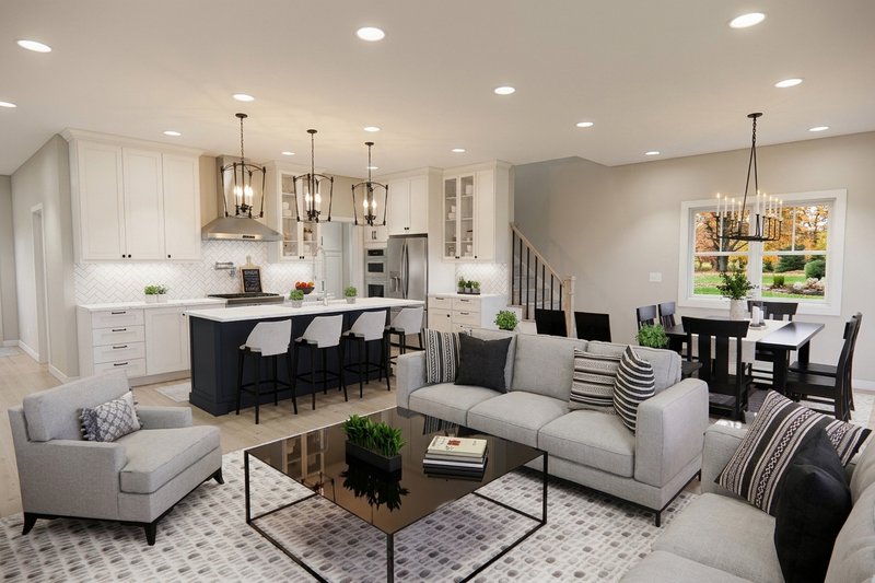 House Blueprint - Interior - Family Room for Farmhouse House Plan #51-1543 - 3 bed, 2.5 bath