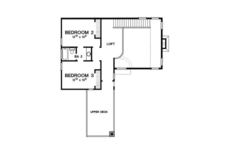 Home Plan - Floor Plan - Upper Floor for Modern House Plan #472-7 - 3 bed, 2.5 bath