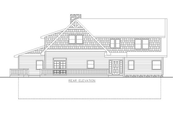 Exterior - Rear Elevation for Cabin House Plan #117-1006 - 3 bed, 3.5 bath