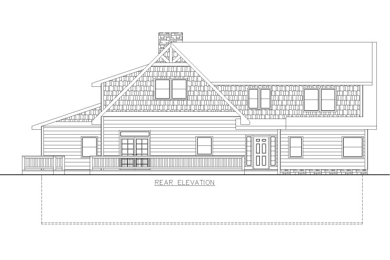 House Plan Design - Exterior - Rear Elevation for Cabin House Plan #117-1006 - 3 bed, 3.5 bath